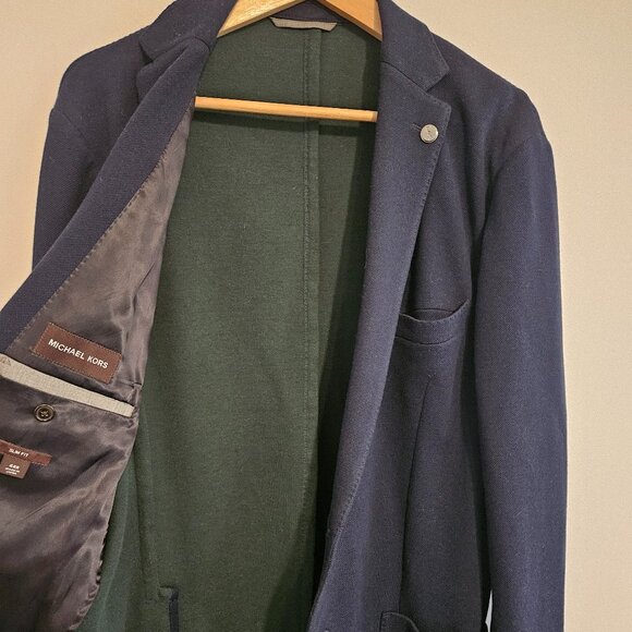 Michael Kors Slim Fit Sport Coat – 44R – Navy – Excellent Condition - Picture 2 of 9